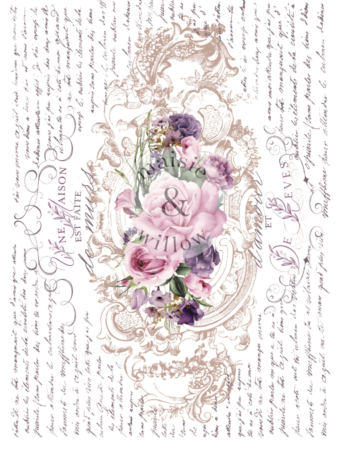 MAISIE & WILLOW TRANSFERS® – FLORAL POEMS – 2 SHEETS, TOTAL DESIGN SIZE 16″X23″