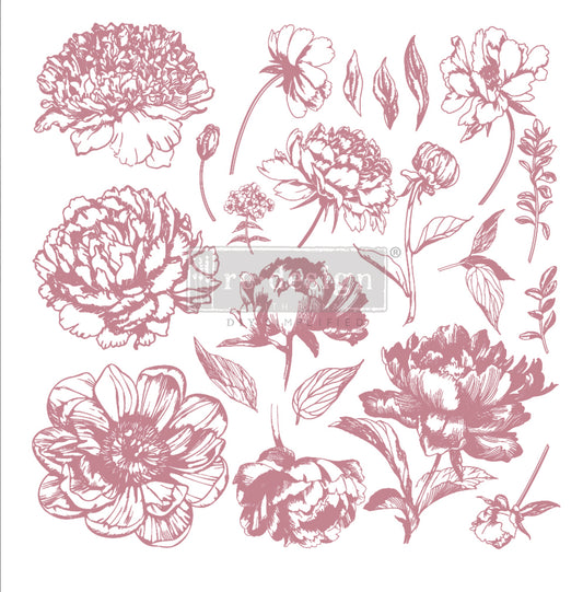 CLEARLY-ALIGNED DÉCOR STAMPS – LINEAR FLORAL – 12×12 CLEAR CLING